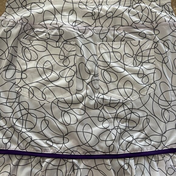 Jofit Skort SZM Tennis Golf Performance With Liner Women Purple Swirl Ruffle Hem - Picture 7 of 8